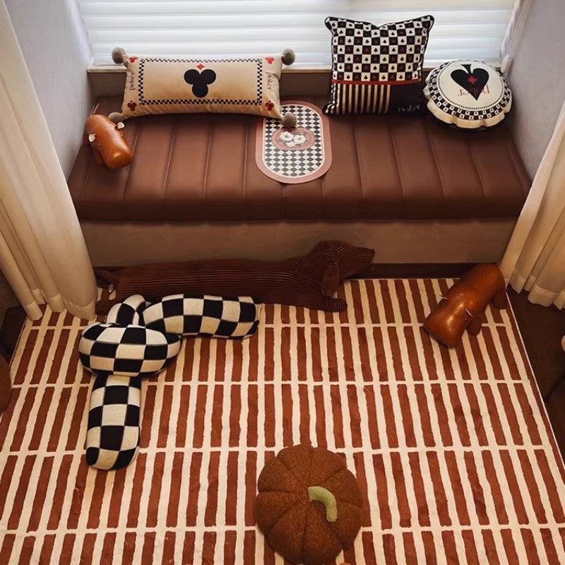 Retro Square Brick Floor Mat Soft Carpet Non-slip Carpet Bedroom Blanket
