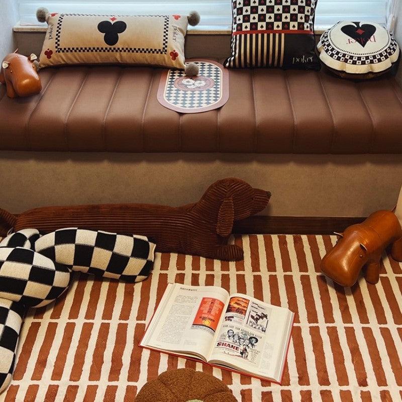 Retro Square Brick Floor Mat Soft Carpet Non-slip Carpet Bedroom Blanket