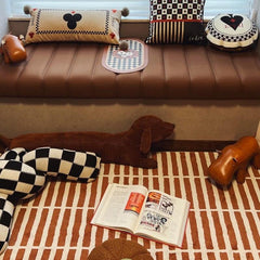 Retro Square Brick Floor Mat Soft Carpet Non-slip Carpet Bedroom Blanket
