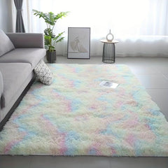 Tie Dye Plush Rug Soft Decorative Throw Rug