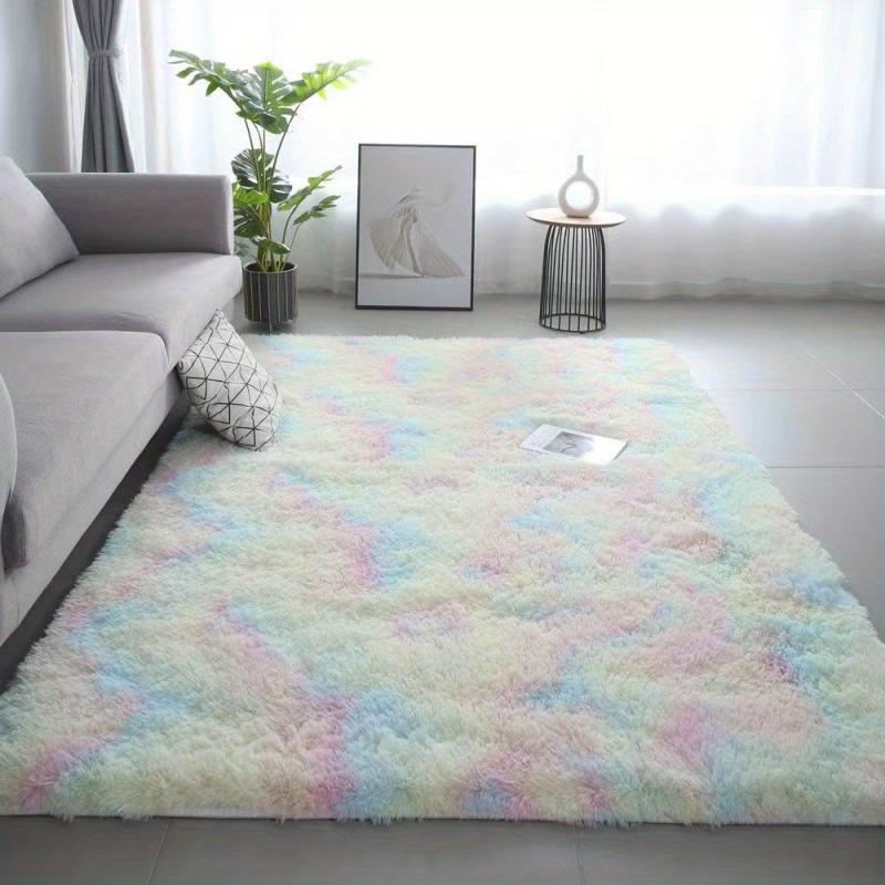Tie Dye Plush Rug Soft Decorative Throw Rug