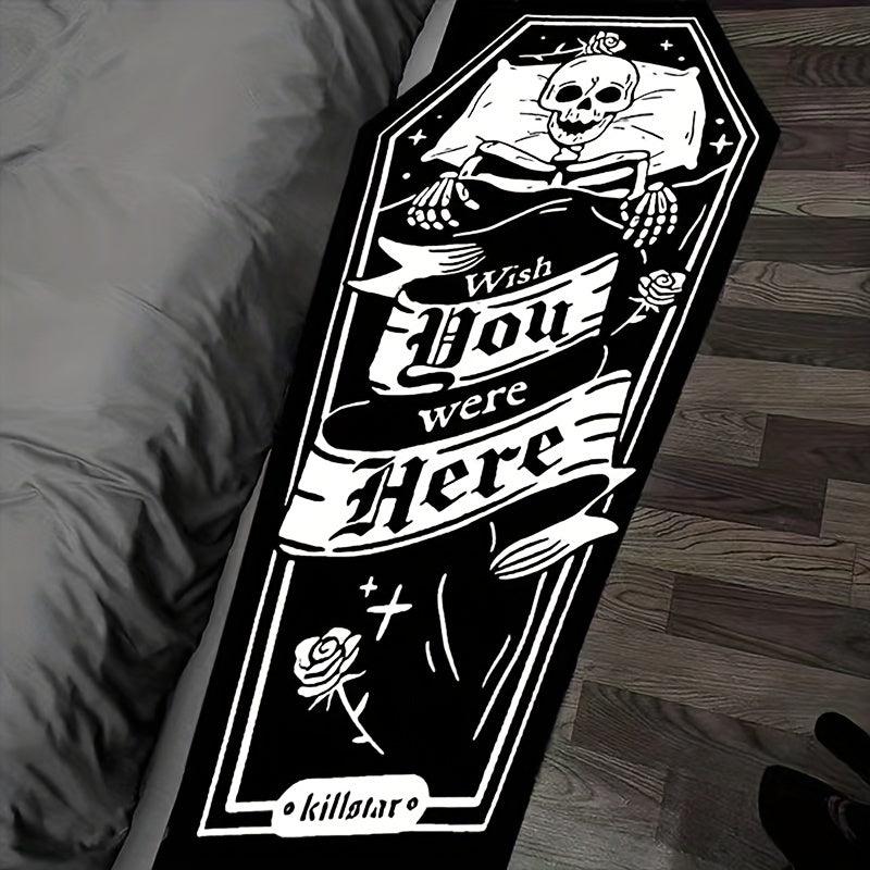 1pc Skull Pattern Rug Halloween Home Decor Funny Long Corridor Carpet