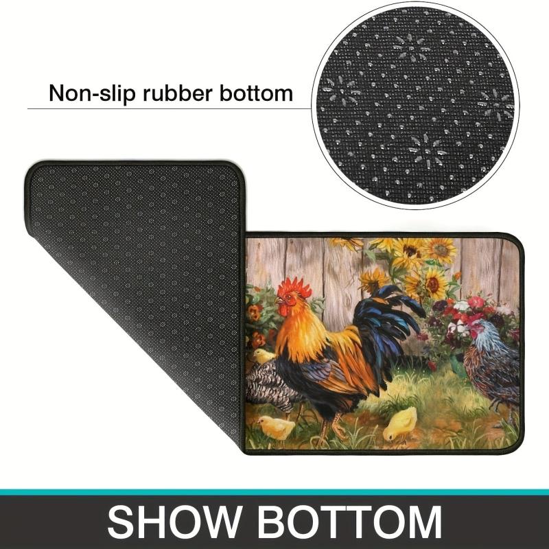 Car Floor Mat Forest Deer Pattern Front Rear Pad Set Anti Slip Heel Mat