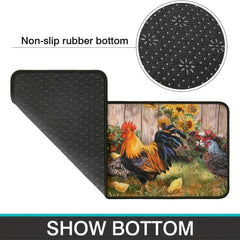 Car Floor Mat Forest Deer Pattern Front Rear Pad Set Anti Slip Heel Mat