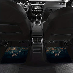 Car Floor Mat Forest Deer Pattern Front Rear Pad Set Anti Slip Heel Mat