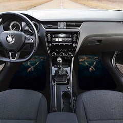 Car Floor Mat Forest Deer Pattern Front Rear Pad Set Anti Slip Heel Mat