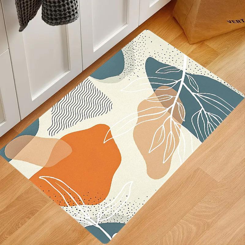 Modern Abstract Welcome Mat Non Slip Indoor Outdoor Rug