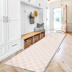 Modern Plaid Non Slip 2'X10' Indoor Outdoor Waterproof Runner Rug