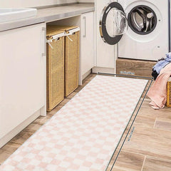 Modern Plaid Non Slip 2'X10' Indoor Outdoor Waterproof Runner Rug