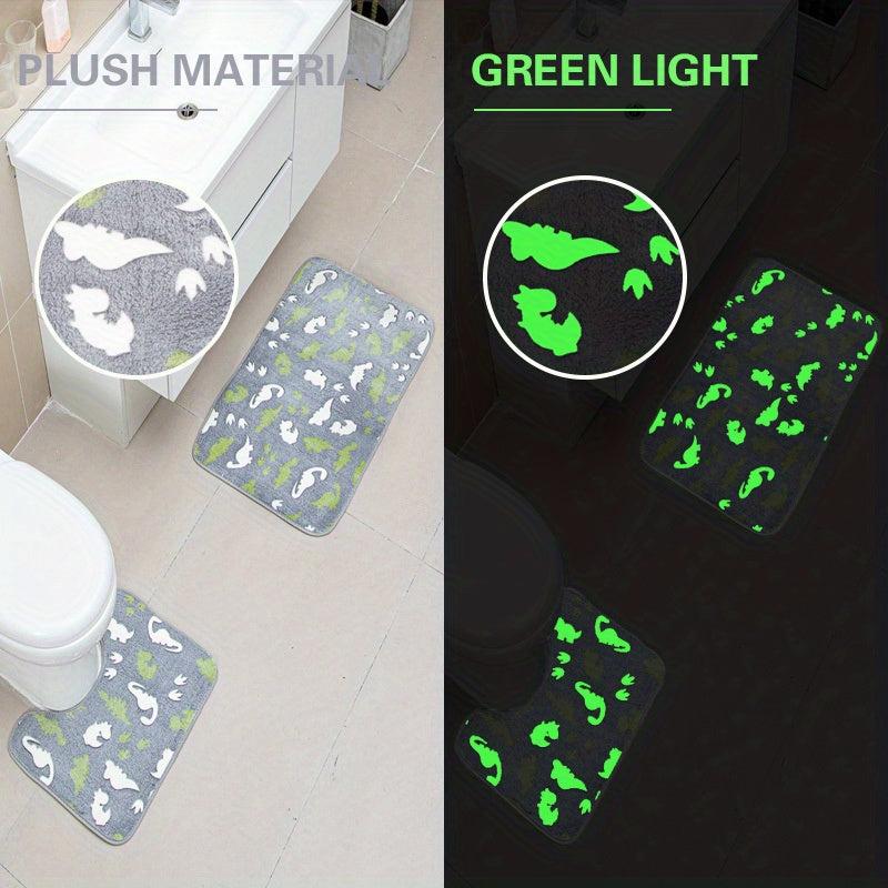 3pcs Luminous Floor Mat Sponge Bath Mat Set Non Slip Durable Bathroom Rug
