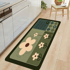 Floral Anti Fatigue Kitchen Rug Set Non Slip Absorbent Washable Carpet