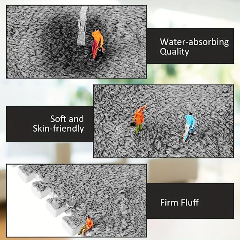 12pcs Thickened Plush Foam Interlocking Floor Mat