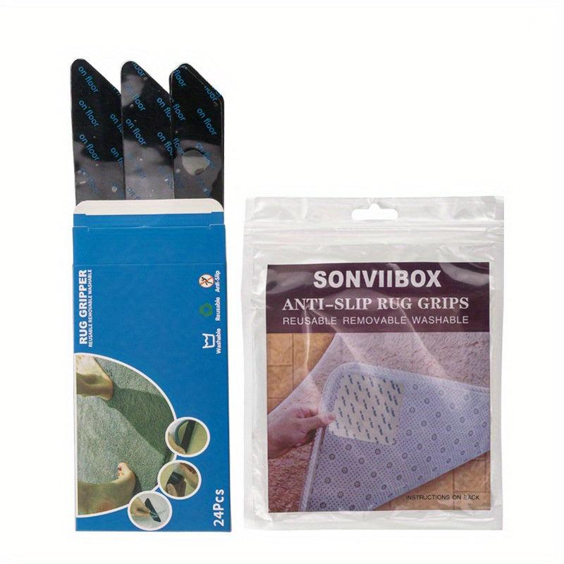 Non Slip Rug Gripper 8pcs, Reusable Rug Tape for Hardwood Floors