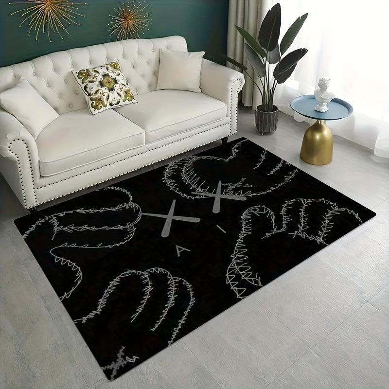 Modern Abstract Fluffy Living Room Rug