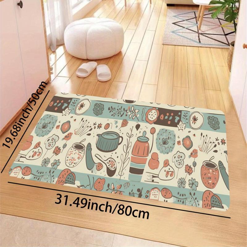 Anti Slip Memory Foam Kitchen Rug Stain Resistant Absorbent Quick Dry
