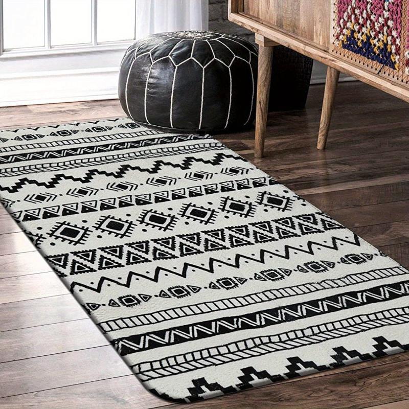 Colorful Geometric Kitchen Rugs Non Slip Indoor Door Mats - Washable Area Rugs