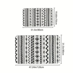 Colorful Geometric Kitchen Rugs Non Slip Indoor Door Mats - Washable Area Rugs