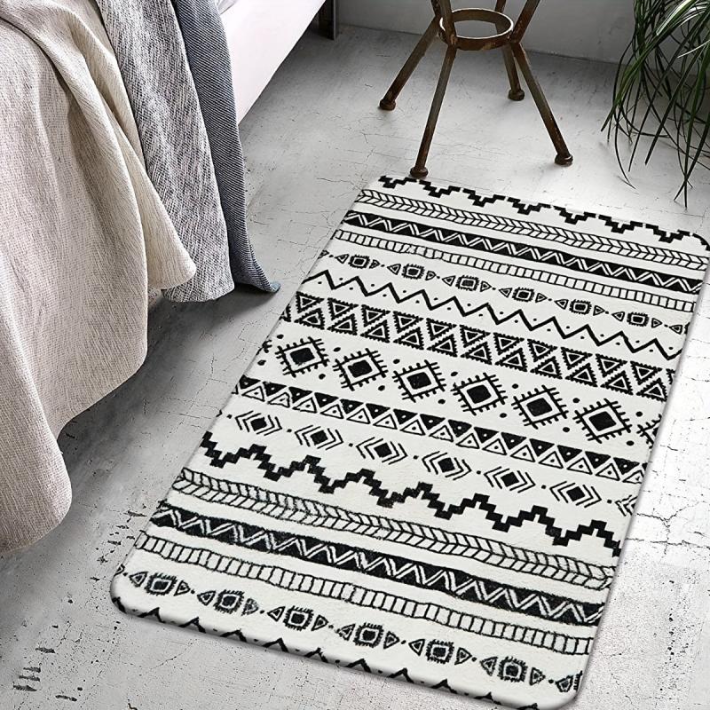 Colorful Geometric Kitchen Rugs Non Slip Indoor Door Mats - Washable Area Rugs