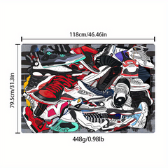 Sneaker Print Area Rug Kitchen Non-slip Foot Mat Home Decor