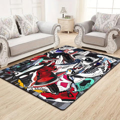 Sneaker Print Area Rug Kitchen Non-slip Foot Mat Home Decor
