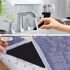 4 Pcs Reusable Non-slip Carpet Tape Foam PU Removable Carpet Stickers