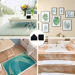 4 Pcs Reusable Non-slip Carpet Tape Foam PU Removable Carpet Stickers