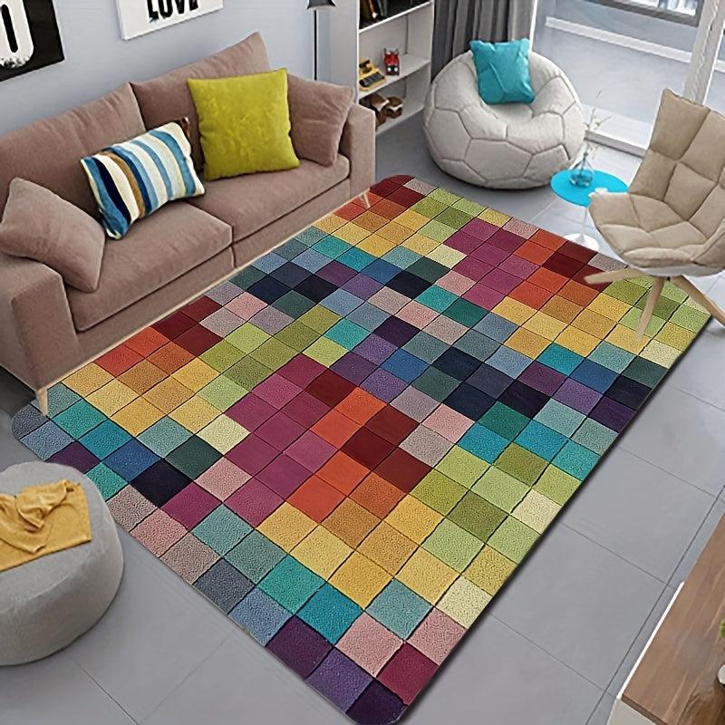 Modern Geometric Dazzling Rug Soft Non Slip Machine Washable