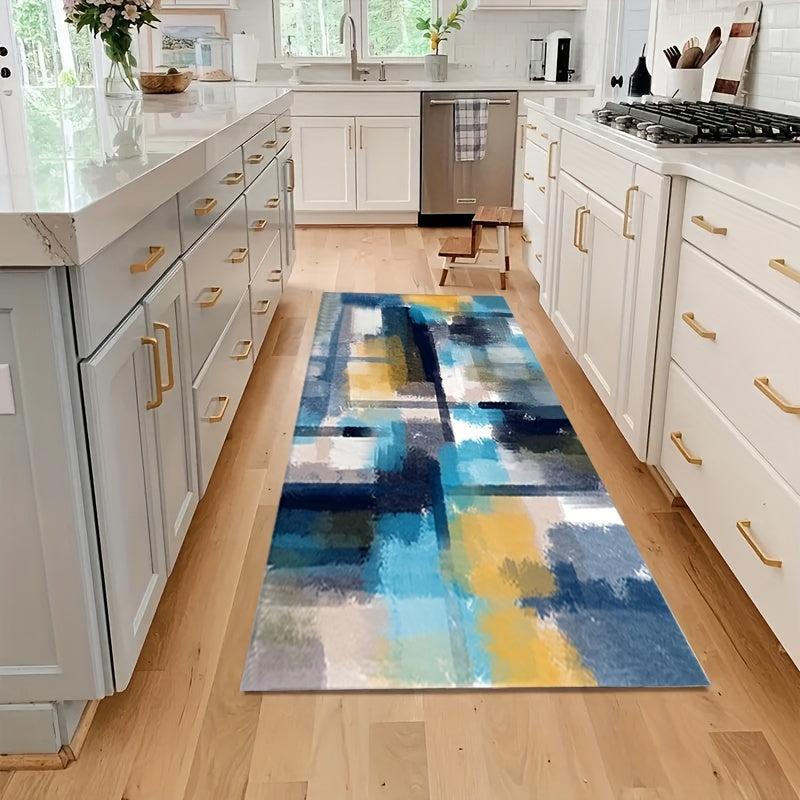 Modern Abstract Area Rugs Splashed Ink Stitching Carpet Decorative Mat