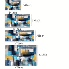 Modern Abstract Area Rugs Splashed Ink Stitching Carpet Decorative Mat