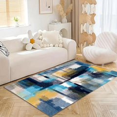 Modern Abstract Area Rugs Splashed Ink Stitching Carpet Decorative Mat