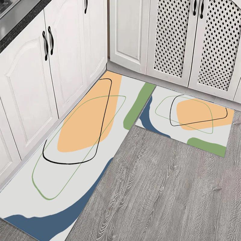 Colorful Geometric Anti-Skid Floor Mat for Bathroom, Living Room, Kitchen