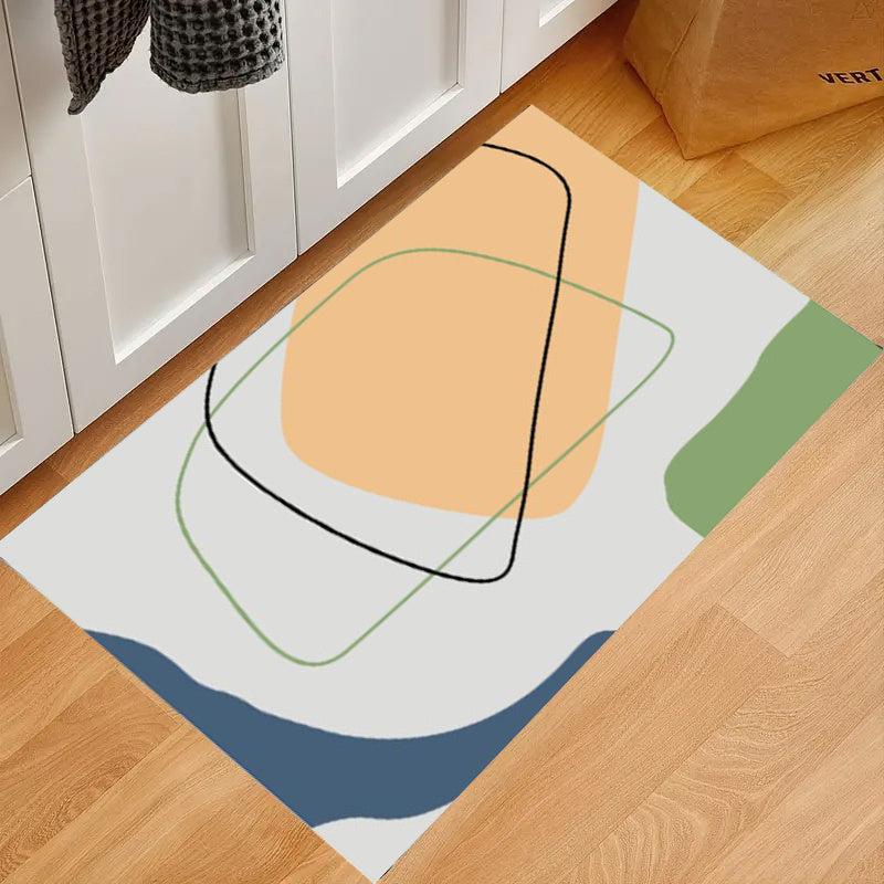 Colorful Geometric Anti-Skid Floor Mat for Bathroom, Living Room, Kitchen