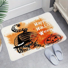 Halloween Pumpkin Bath Mat Bathroom Decorative Washable Cover Floor Rug