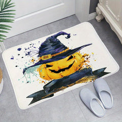 Halloween Pumpkin Bath Mat Bathroom Decorative Washable Cover Floor Rug