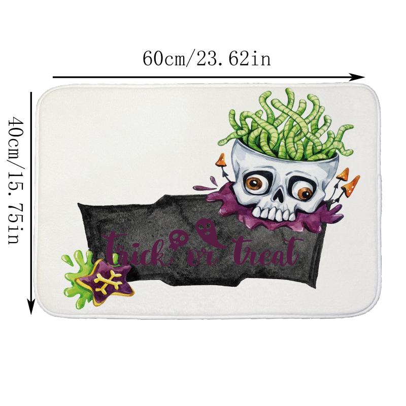 Halloween Pumpkin Bath Mat Bathroom Decorative Washable Cover Floor Rug