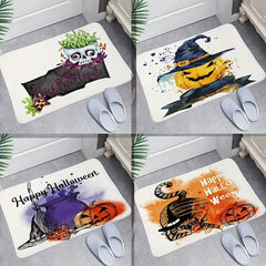 Halloween Pumpkin Bath Mat Bathroom Decorative Washable Cover Floor Rug