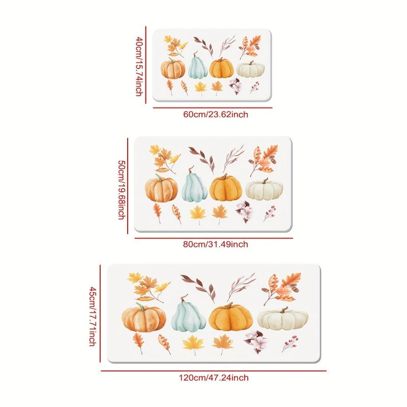 Halloween Pumpkin Pattern Kitchen Rug Anti-slip Mat