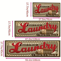 Farmhouse Laundry Room Runner Non Slip Kitchen Floor Carpet Durable Area Rug