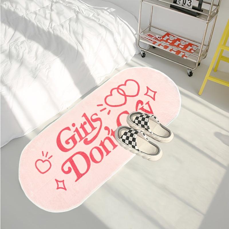 Pink Plush Mat Thickened Shag Bedroom Bedside Rug