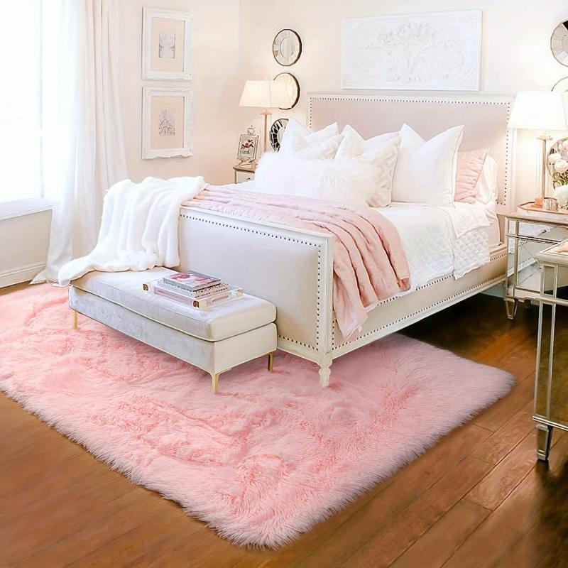 Plush Shaggy Living Room Mat Rug Bedroom Decor
