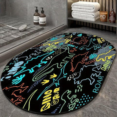 Dinosaur Bath Rug Absorbent Non Slip Mat