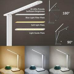 Eye-Caring LED Desk Lamp Touch Control 3 Modes Foldable No Flicker