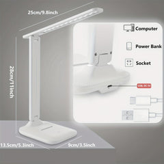 Eye-Caring LED Desk Lamp Touch Control 3 Modes Foldable No Flicker