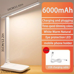 Folding Table Lamp 6000mAh Eye Protection Touch Dimmable LED USB Rechargeable