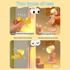 Adorable Mini Dinosaur Night Light with Magnetic Base, Rabbit Desktop Lamp