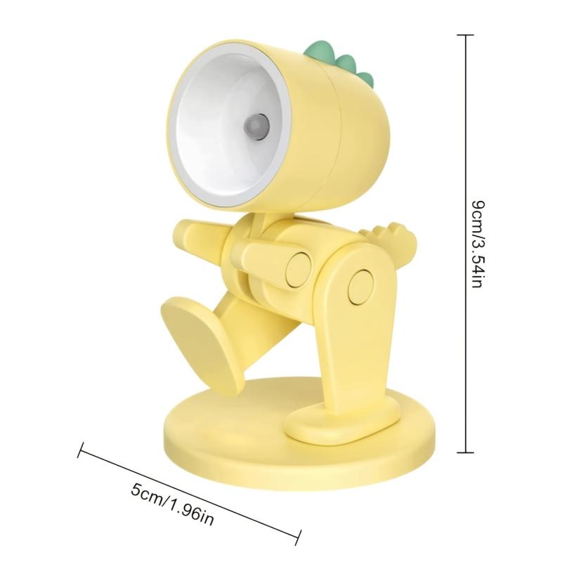 Adorable Mini Dinosaur Night Light with Magnetic Base, Rabbit Desktop Lamp