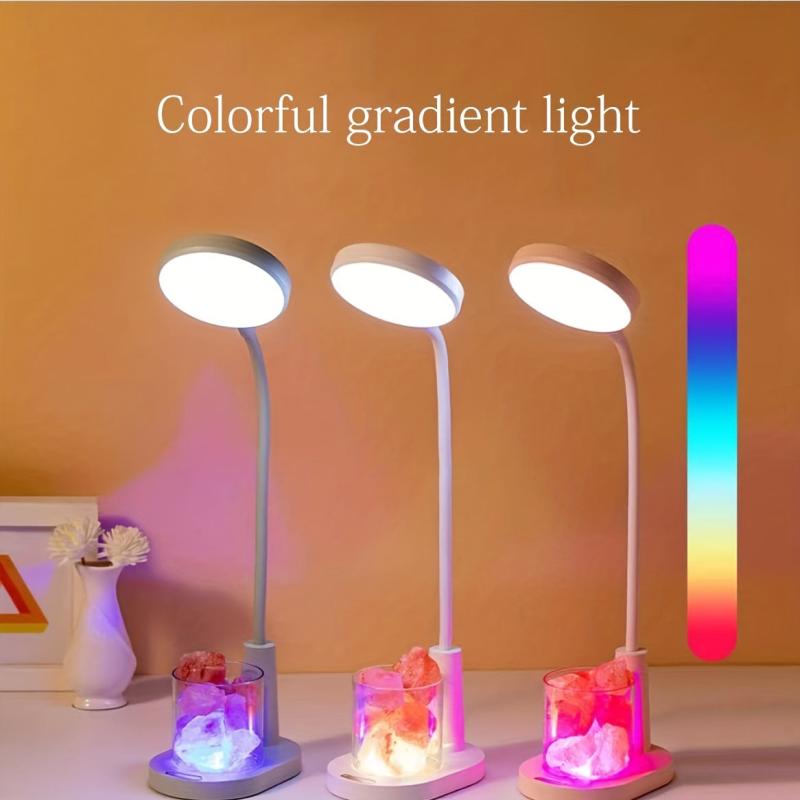 LED Desk Lamp with Pen Holder USB Charging Dimmable & Adjustable