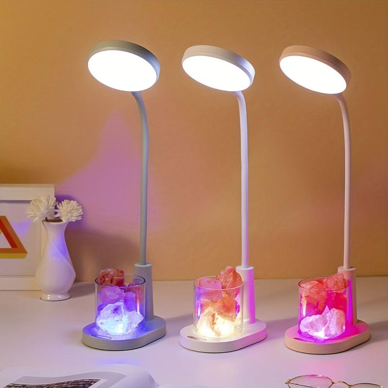 LED Desk Lamp with Pen Holder USB Charging Dimmable & Adjustable