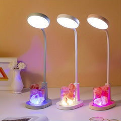 LED Desk Lamp with Pen Holder USB Charging Dimmable & Adjustable