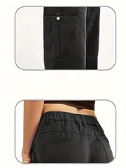 Cargo Pants Loose Fit Elastic Waist Straight Jeans Women's Denim Jeans